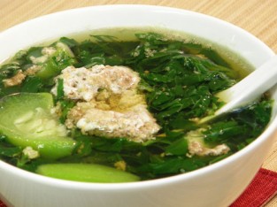 Canh cua mướp mồng tơi