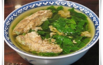 Canh cua rau đay mồng tơi và mướp