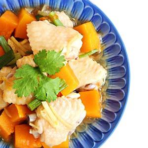 Cách làm cánh gà hấp bí đỏ