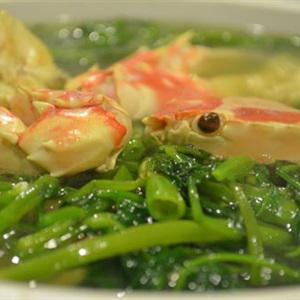 Cách làm canh ghẹ nấu rau muống 