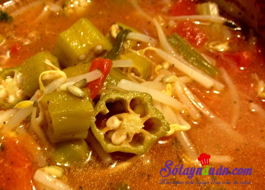 Canh giá đỗ đậu bắp