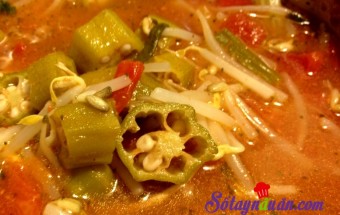 Canh giá đỗ đậu bắp