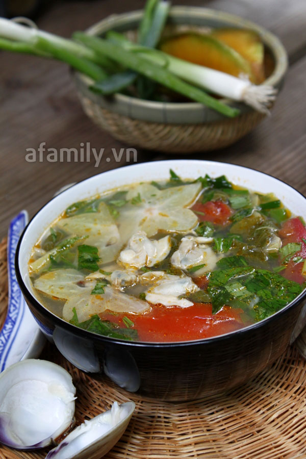 Canh khế nấu nghêu mát lành thanh nhẹ