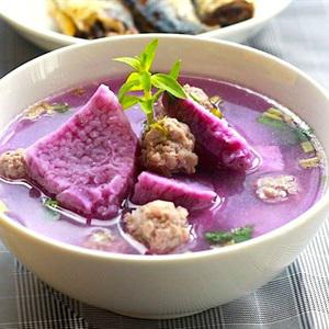 Cách làm canh khoai mỡ nấu thịt viên
