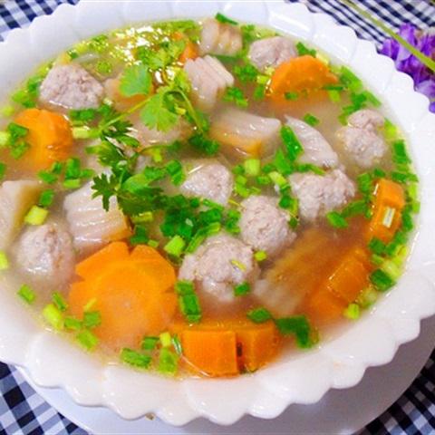 Cách làm canh khoai nấu thịt viên