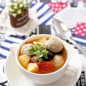 Cách nấu canh khoai tây bò viên