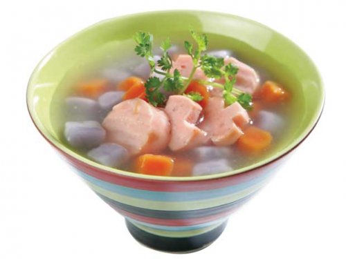 Canh khoai tím hạt lựu