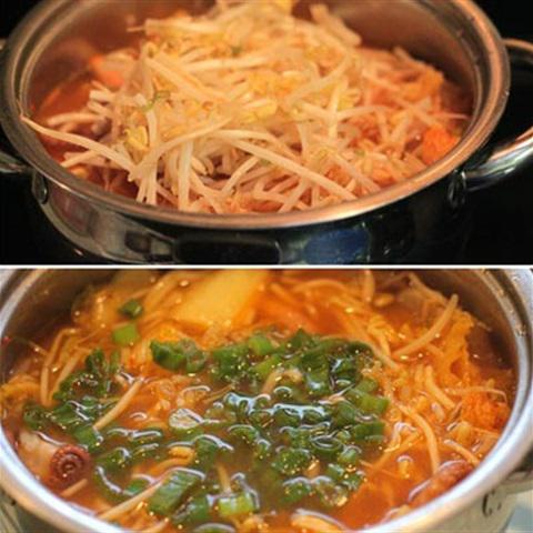 Cách làm canh kim chi bạch tuộc