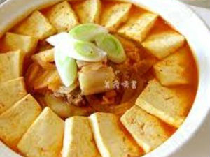 Canh kim chi đậu hũ