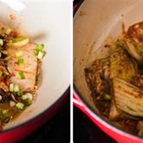 Cách làm canh kim chi nấu nấm