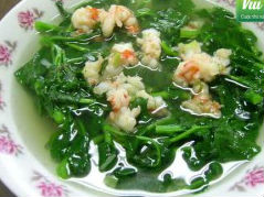 Canh mồng tơi nấu tôm