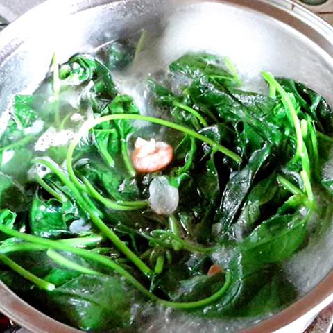 Cách làm canh mồng tơi nấu tôm