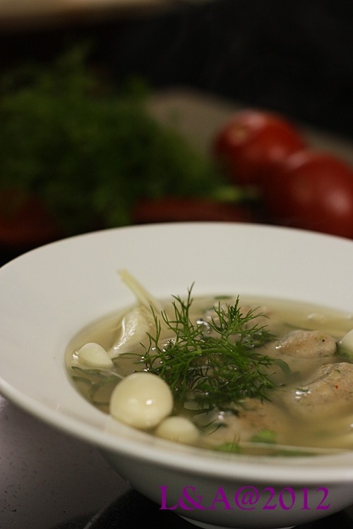 Canh nấm với cá