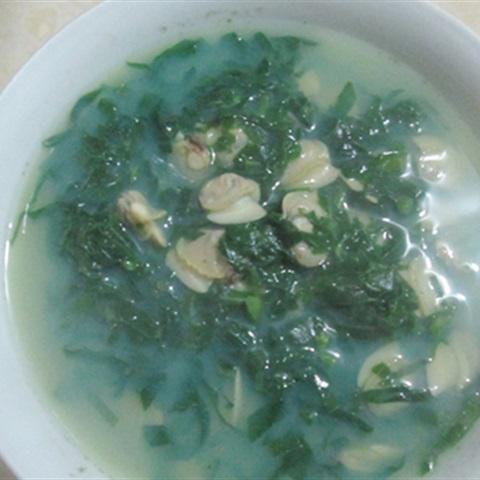 Cách làm canh nghêu mồng tơi