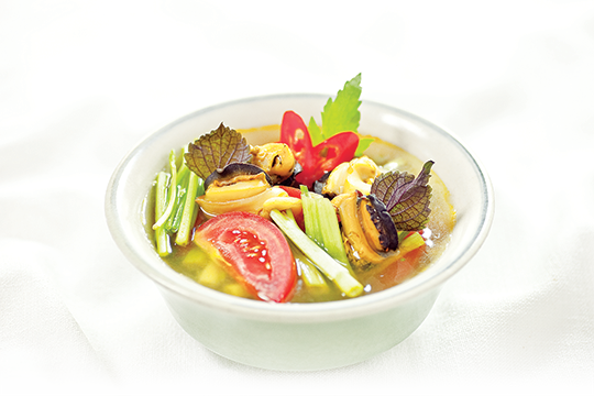 Canh ốc nấu tía tô