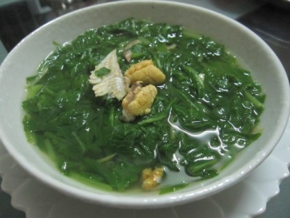 Canh rau cải cá rô