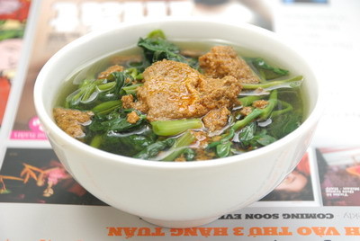 Canh rau muống cua đồng