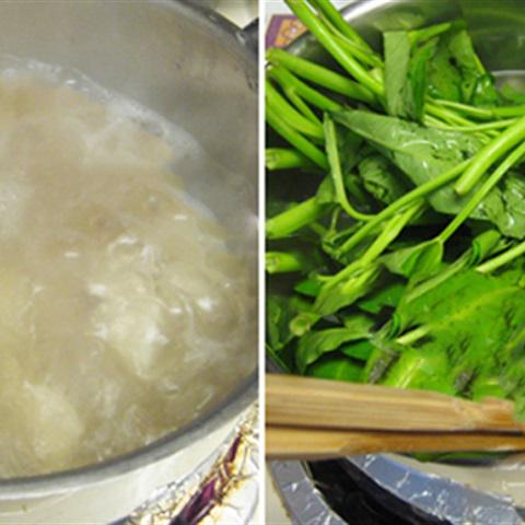 Cách làm canh rau muống khoai sọ