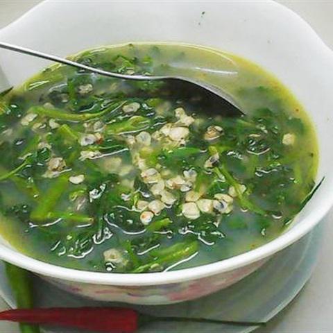 Cách làm canh rau muống nấu hến
