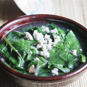 Cách làm canh thịt bằm nấu mồng tơi