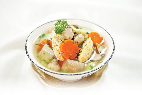 Canh tôm bắp viên