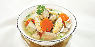 Canh tôm bắp viên