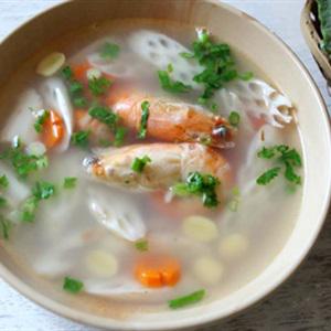 Cách làm canh tôm nấu củ sen