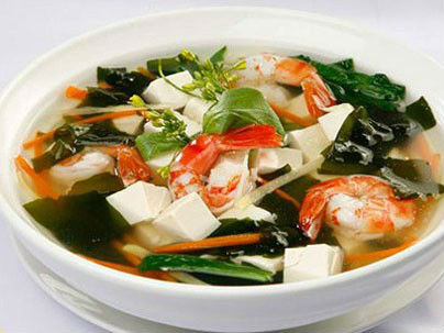 Canh tôm rong biển