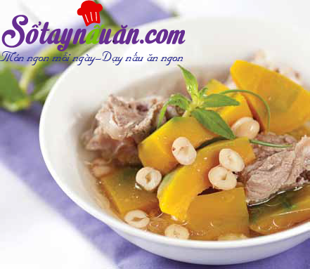 Canh xương bí đỏ