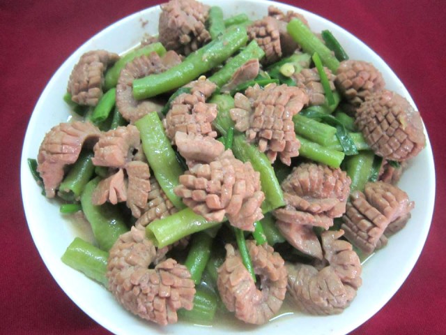 Cật heo xào đậu đũa