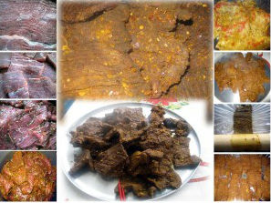 Cay xè với món khô bò