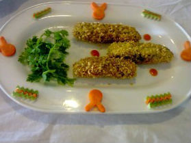 Chả cá đậu Hà Lan chiên xù