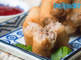 Chả giò chuối tôm thịt thơm hương trái cây