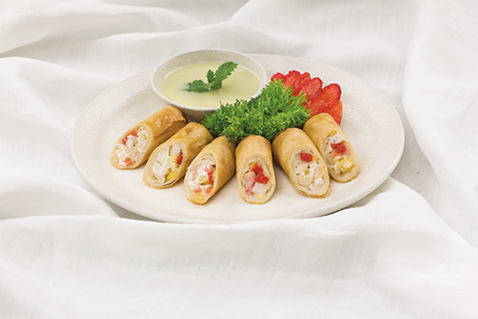 Chả giò trái cây xốt sầu riêng