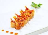 Chả giò trái vải vớt xốt cam