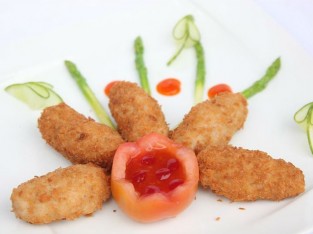 Chả măng tây tôm