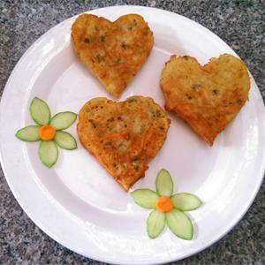 Cách làm chả nấm hình trái tim