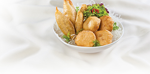 Chả tôm chiên lá trà xanh