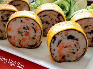 Chả trứng ngũ sắc nhìn đẹp ăn ngon