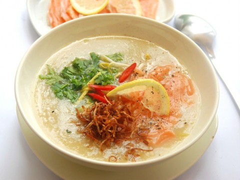Cháo cá hồi yến mạch thơm ngon