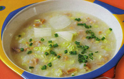 Cháo cật heo cải thảo