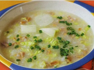 Cháo cật heo cải thảo