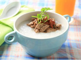 Cháo đậu đỏ thịt bò