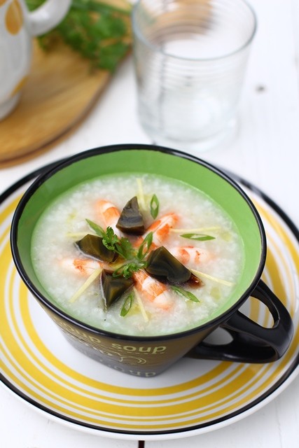 Cháo hột vịt bắc thảo nấu tôm