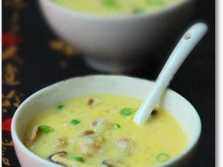 Cháo nấm trứng thịt bò