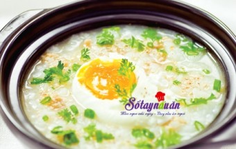 Cháo thịt băm trứng giải cảm