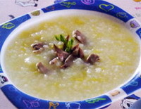 Cháo tim gà đậu xanh