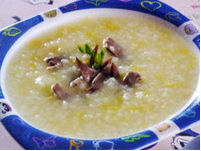 Cháo tim gà đậu xanh