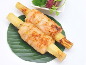Chạo tôm nướng mía