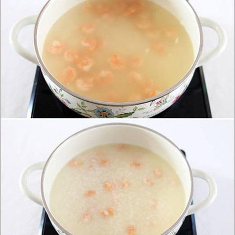 Cách làm cháo tôm với phô mai